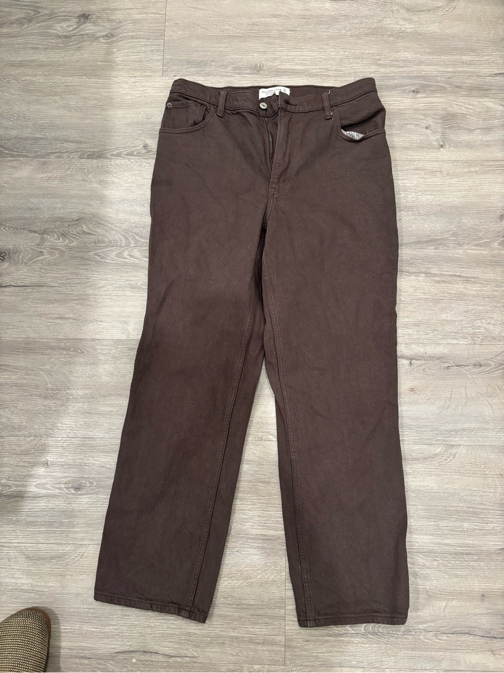 Abercrombie & Fitch Dark Brown 90s Straight Ultra High Rise Jeans